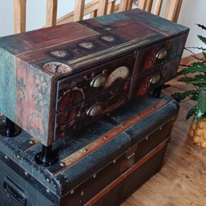 Meuble de métier 4 tiroirs pieds métal