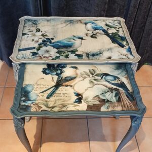 2 Tables gigognes finition résine époxy